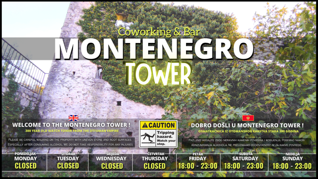 Montenegro Bar 5 frontdoorsign summer 2026